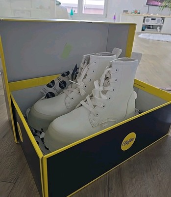  Neu! Buffalo Damen Schuhe Schnürschuh Stiefel Aspha RLD Weiss Gr. 37