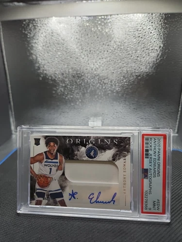 2020 Origins Anthony Edwards Rookie Patch Auto (RPA) /99 Wolves rc PSA 9
