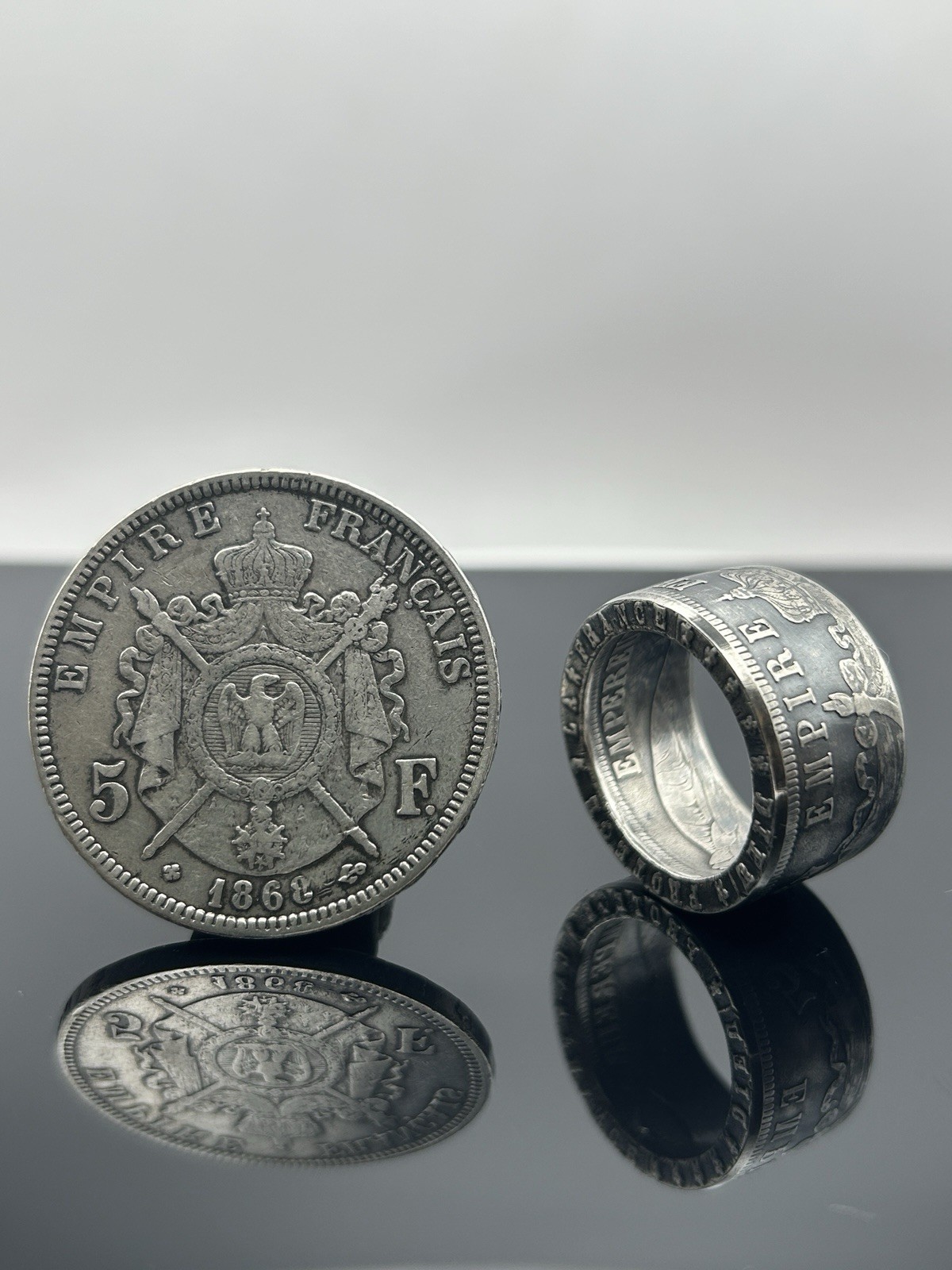 Bague Napoléon III en argent massif, cadeau d'anniversaire mémorable avec écrin inclus