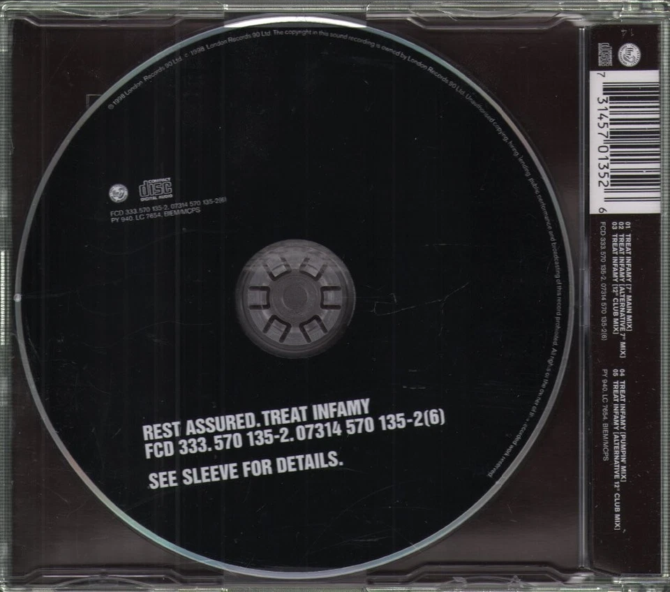 Rest Assured Treat Infamy CD Europa FFRR 1999 7" Main Mix B/W Alternative 7" Mix - Bild 2 von 2