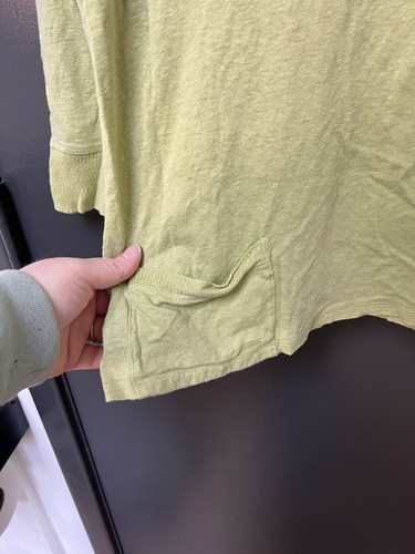 Eileen Fisher Sz S  Shirt Top Green 3/4 Sleeve Comfort Pocket Womens - Bild 3 von 5