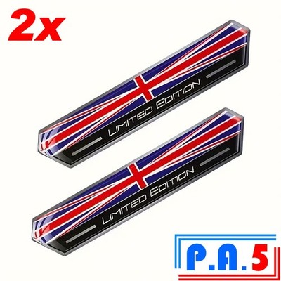 2 Stück Union Jack Limited Edition UK GB Flagge Auto Aufkleber Abzeichen Großbritannien 2x