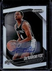 2024-25 Panini Prizm Black De'Aaron Fox Auto Autograph Silver Prizm #35 Spurs