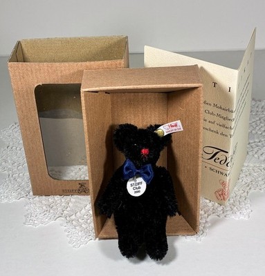 Steiff Club 2000-2001 Black Teddy bear MINT in the package & COA Never displayed