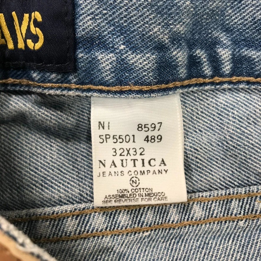 Pantalones de mezclilla vintage Nautica Carpenter para hombre 32x32 holgados relajados hip hop años 90 Y2K descoloridos Foto 2 de 4