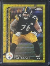 2025 Topps Chrome Football Troy Fautanu Yellow Wave Refractor /275