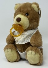 Dakin Nature Babies Goo Goo Teddy Diaper Pacifier Plush Stuffed Animal Toy 1984