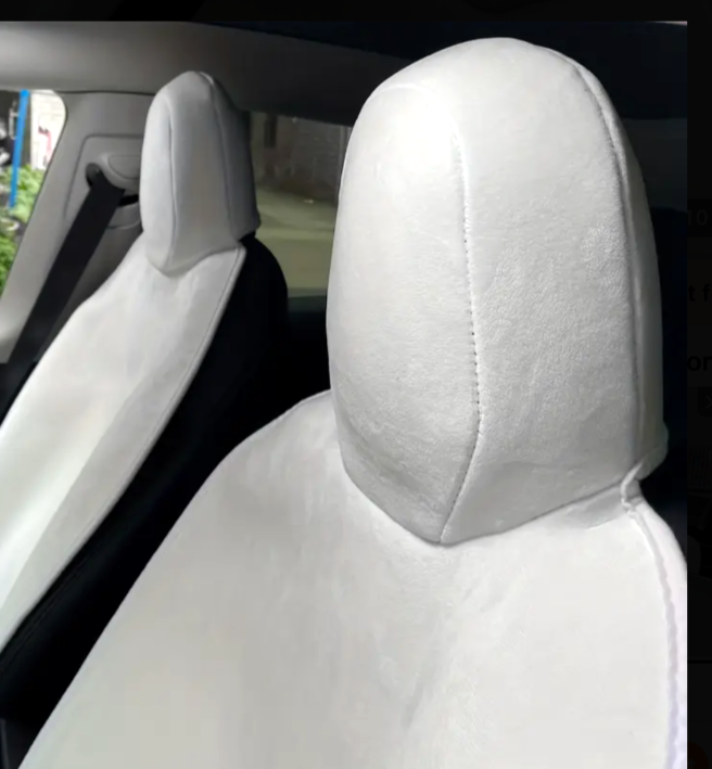 Tesla Window Cover Tesla Model 3/Y White Flannel Seat Cover (single unit) | eBay