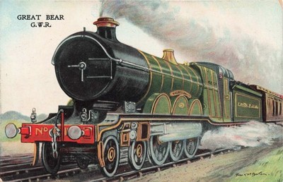 GWR Großer Bär Nr 111 Dampflok T M Barton Eisenbahn Postkarte