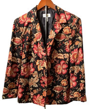 Talbots Blazer Women s Size 8 Floral 3 Button EUC