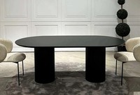 Oval Tisch Esstisch Esszimmer Luxus Elegante Schwarz 180X90 Esstische Tische