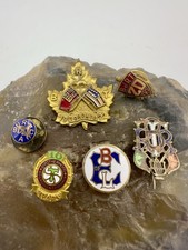 (6) Vintage Brotherhood of Locomotive Firemen Railroad Trainmen Lapel Pins GF