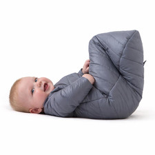 Sleep Nest Travel Quilted Baby Sleeping Bag Sack with Sleeves, Gray Skies, Large