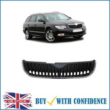 Front Top Grille With Chrome Moulding Fits Skoda Superb 2008-2013 New