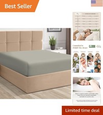 Luxurious 400 Thread Count King Fitted Sheet - 100 Cotton, Deep Pocket Silver