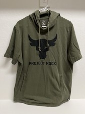 Under Armour Short Sleeve Pullover Hoodie Men  s Green Size Large Project Rock