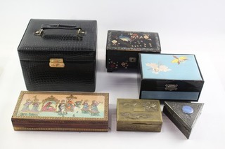Vintage Boxes Inc Wood Metal Glass Hand Painted Floral Birds Etc