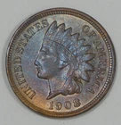 1908  Indian Head/Oak Wreath rev Cent Choice BROWN UNC 1c