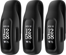 3-Pack Clip Case Accessory for Fitbit Inspire 3/Inspire 2, Black Black Black