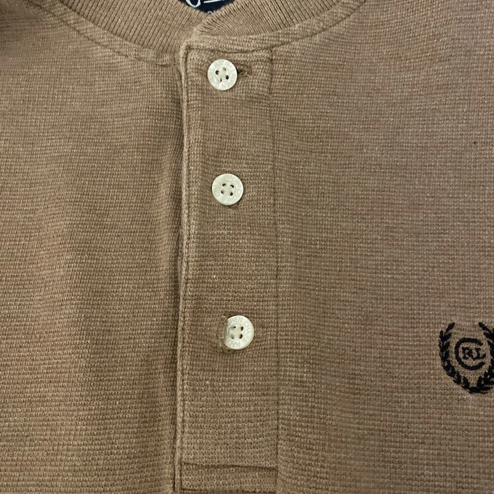 Men’s Small Vintage Chaps Ralph Lauren Brown Long Sleeve Henley - Image 4 of 4