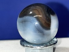 Vintage Black Blue  White Swirl Marble Dress 5/8  in Diameter