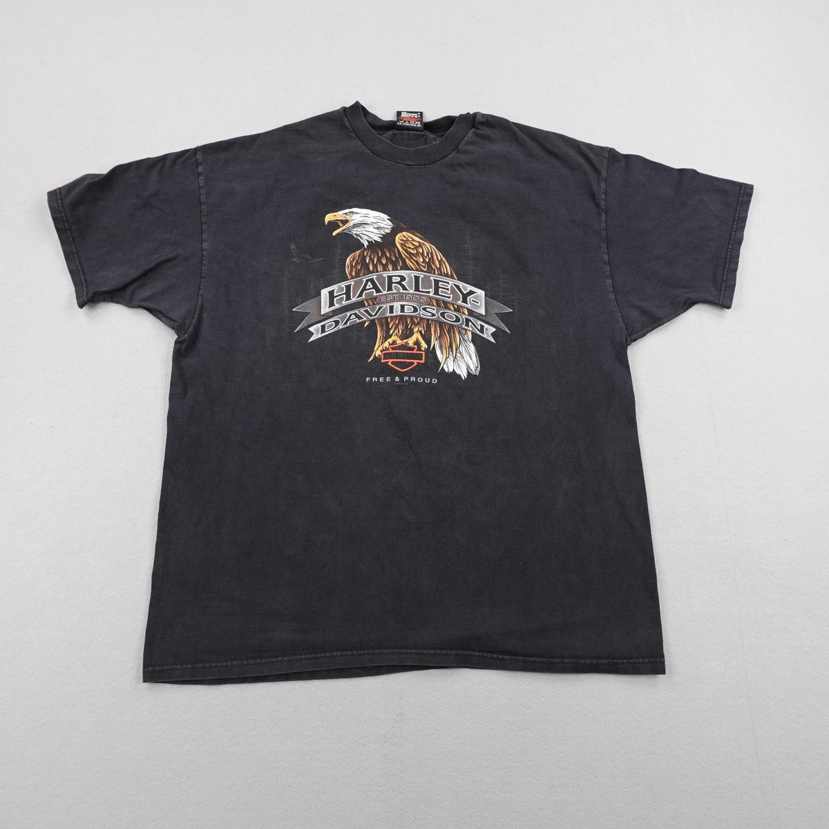 Vintage Harley Davidson Shirt Mens 2XL Black Eagle Missoula MT