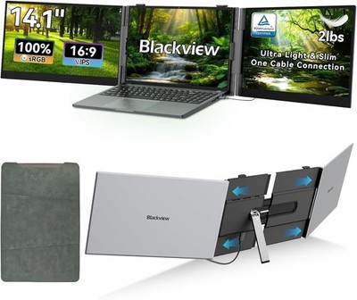 Blackview Laptop Screen Extender, 2 lb Ultra-Light, One-Cable Connection, 14.1'' 