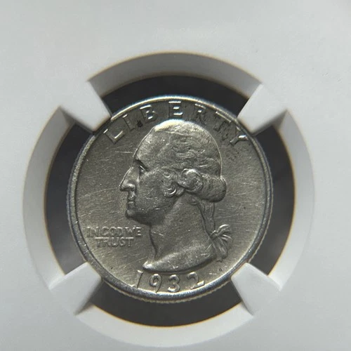 1932 D washington quarter NGC AU Details Cleaned