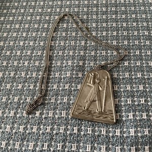 Vintage St. Christopher Large Pewter Medal Protect Us…