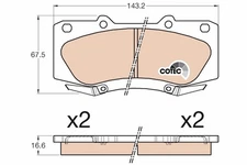 GDB3534 TRW Brake Pad Set, Disc Brake for Toyota