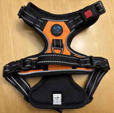 PHOEPET No Pull Dog Harness Reflective Front Clip Vest w/Handle, Orange, Small