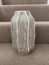 Image of Libra Interiors Reactive Glaze Large Vase Sage Green & Beige Tones 31cm x 16cm
