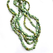 Natural Green Turquoise Tumble Beads Gemstone Smooth Briolette 8-10 mm 16 Inch