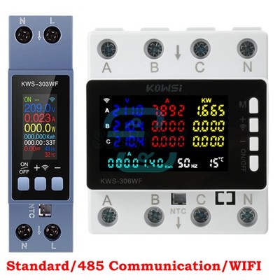 Electricity 2/3-Ph Energy Meter AC Power Wattmeter Voltage Current Consumption