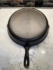 3 Notch Lodge No. 10 SK Cast Iron Skillet MADE IN USA Restored Sits Flat