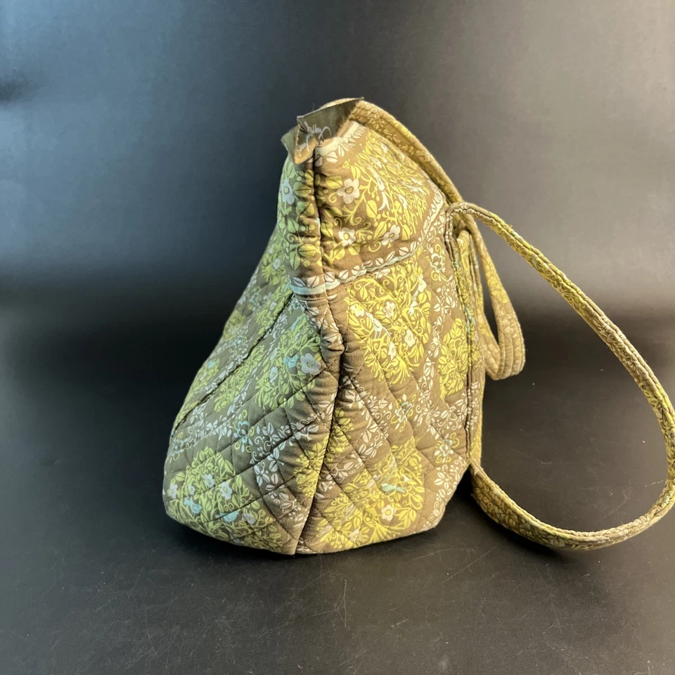 Bolso de Mano Vera Bradley Lrg Bolso de Pañales Acolchado Amarillo Marrón Azul Pájaros Cartera de Transporte Foto 2 de 4