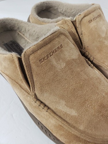 Skechers Relaxed Fit Memory Foam 360 Tan & Fur Lined Slippers (Size 10) VGC - Picture 2 of 8