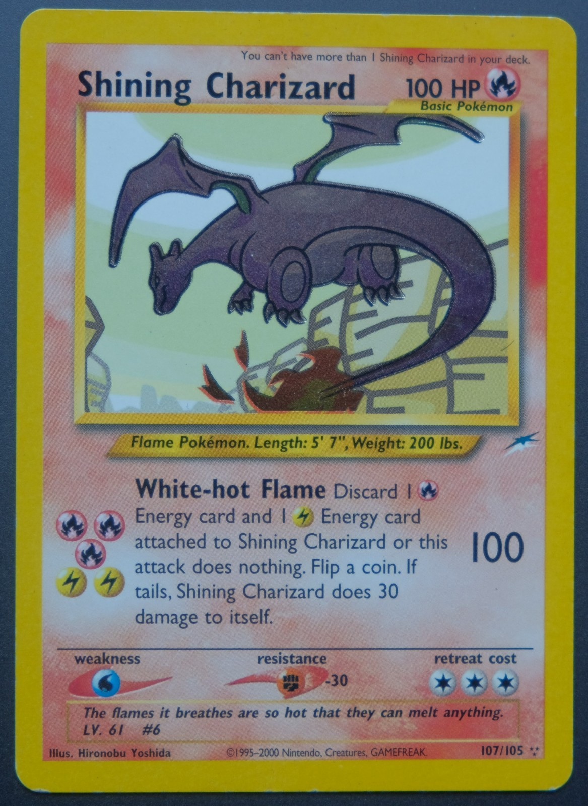 Shining Charizard 107/105 Neo Destiny pokemon tcg