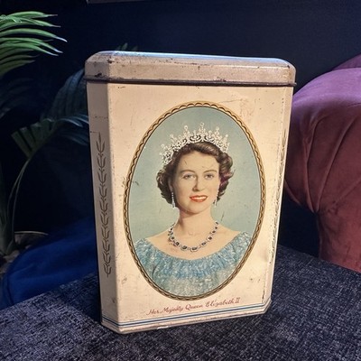 1953 Queen Elizabeth II Prinz Philip Krönung Tee Dose Royal Memorabilia