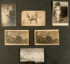 6 vintage photos/postcards. Aleutian Islands, people and horse rider — photo 1