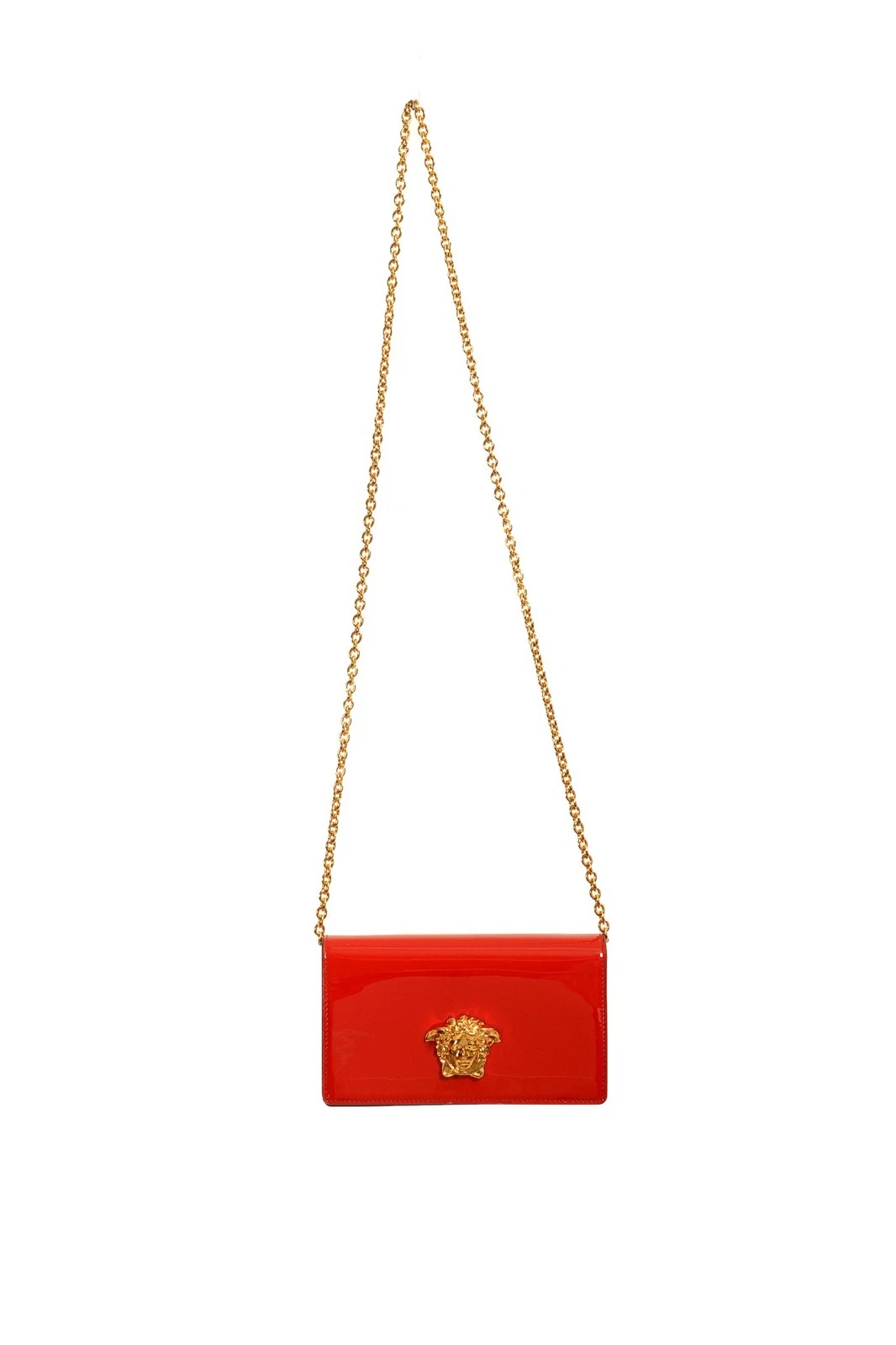Versace — Versace Women's 100% Patent Leather Gold Medusa Head Crossbody Shoulder Bag