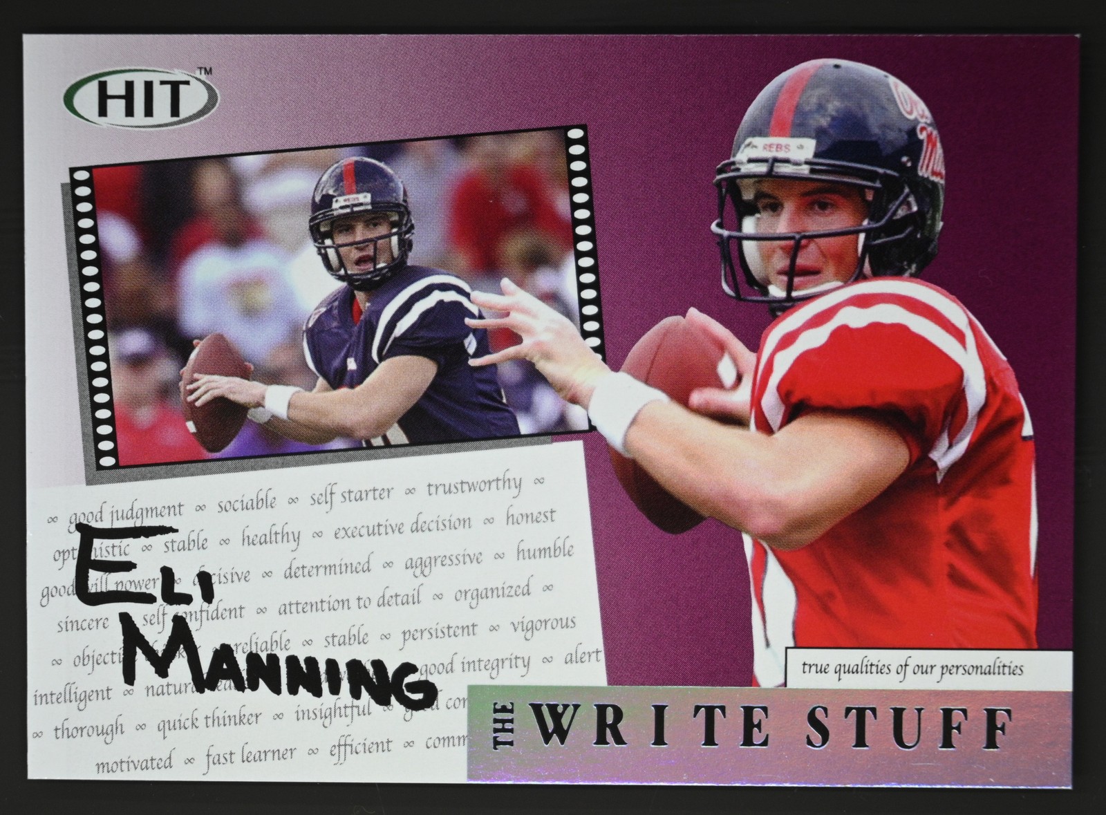 2004 SAGE HIT #1 Eli Manning Write Stuff Ole Miss Rebels