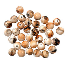 8MM PEACHY MULTI-COLORED ROUND RESIN BEADS FOR JEWELRY MAKING 30 PCS