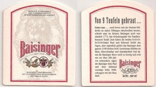 Baisinger, Rottenburg - alter Bierdeckel "Von 9 Teufeln gebraut..."