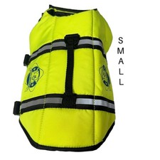 Paws Aboard Dog Life Jacket Safety Neon Bright Yellow Nylon Size Small