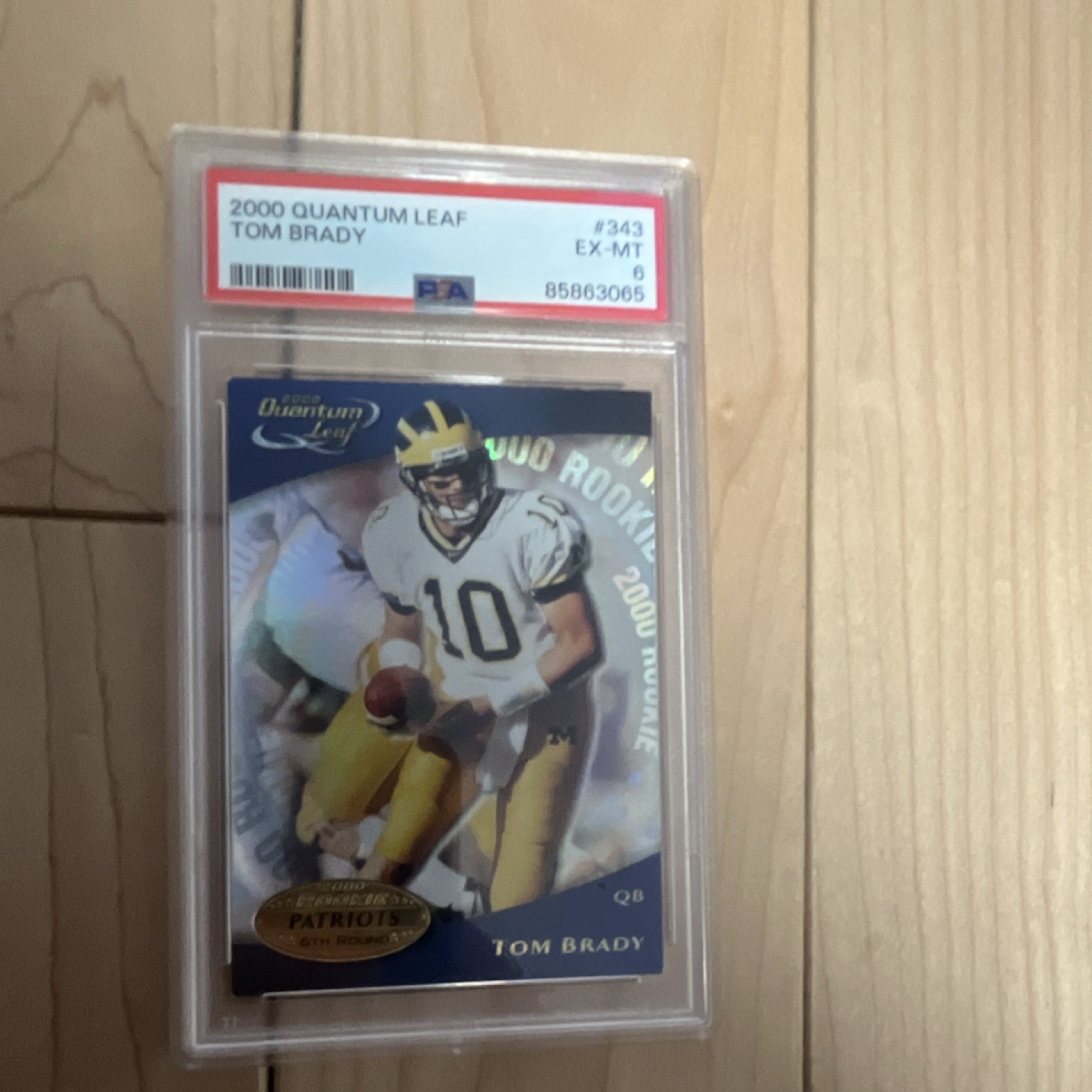 2000 Quantum Leaf #343 Tom Brady Rookie RC PSA 6 EX-MT