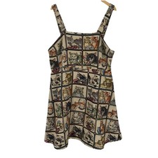 Womens Tapestry Cat Print Jumper Dress Size 2XL Cottagecore Twee Indie Cat Lady