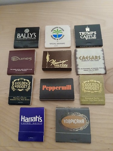 Lot of 11 Casino Matchbooks/Matchcovers Caesars Bally's Harrah's Golden Nugget