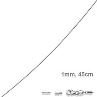1Mm Halsreif Omegareif Omegakette 585 Gold WeißGold Goldkette 45Cm Abschraubbar