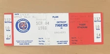 1988 Milwaukee Brewers Detroit Ticket Stub Full Gary Sheffield 1st MLB AB